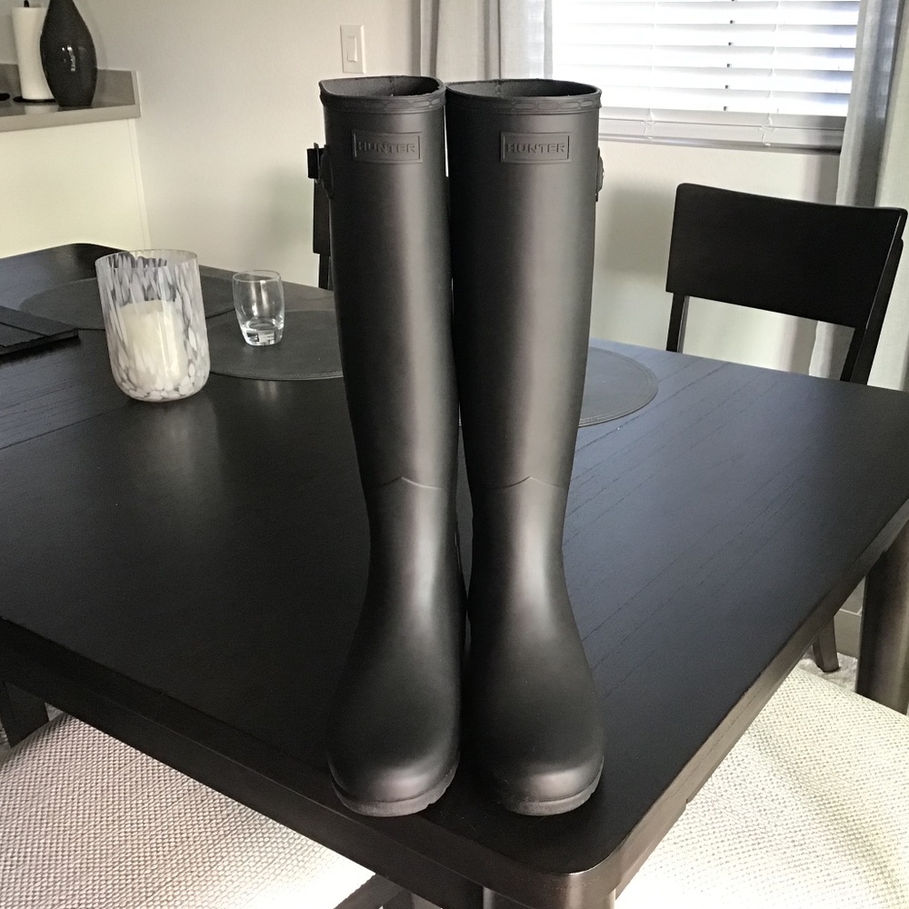 Hunter Matte Black Tall Rain Boots